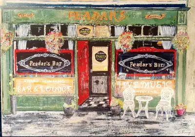 A4 print on card Peadars Bar Moate