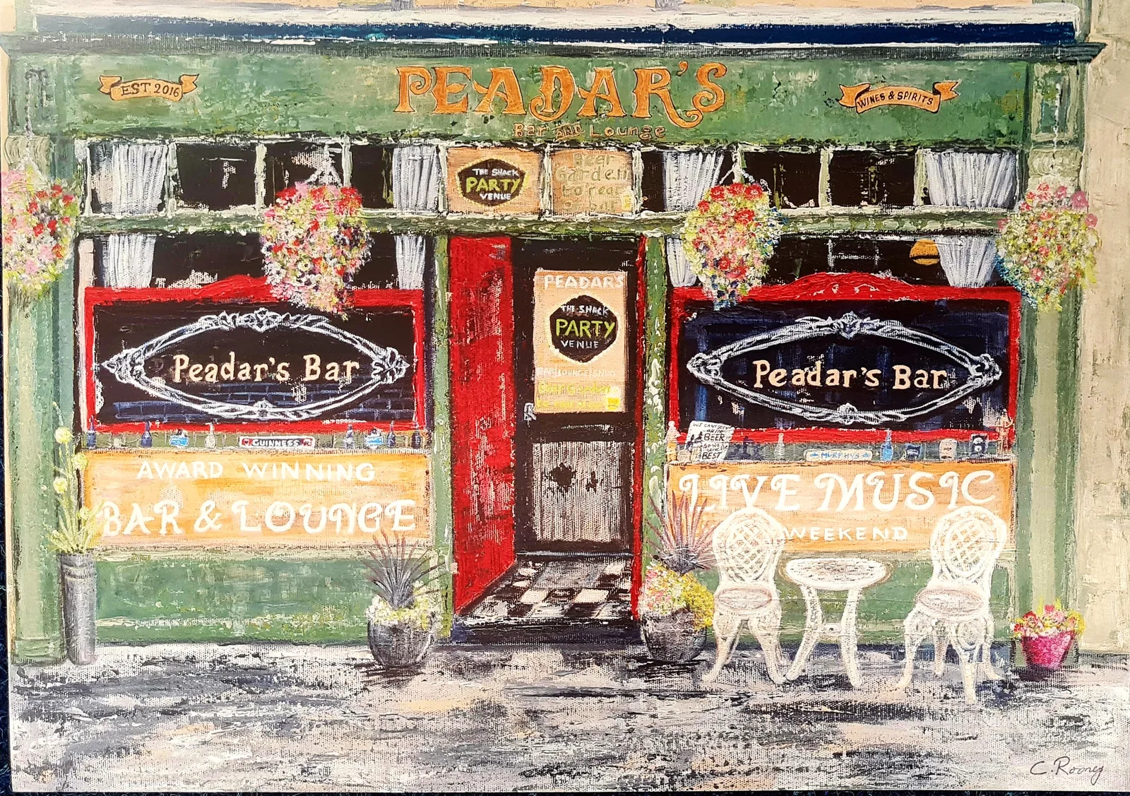 A4 print on card Peadars Bar Moate