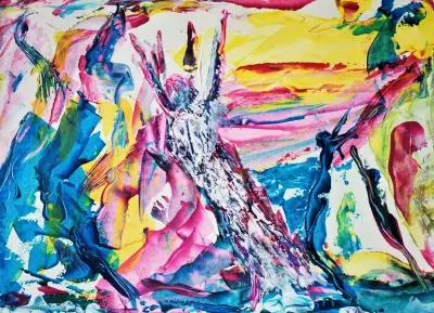 Powerful Erupting Lady Giclee Print 1