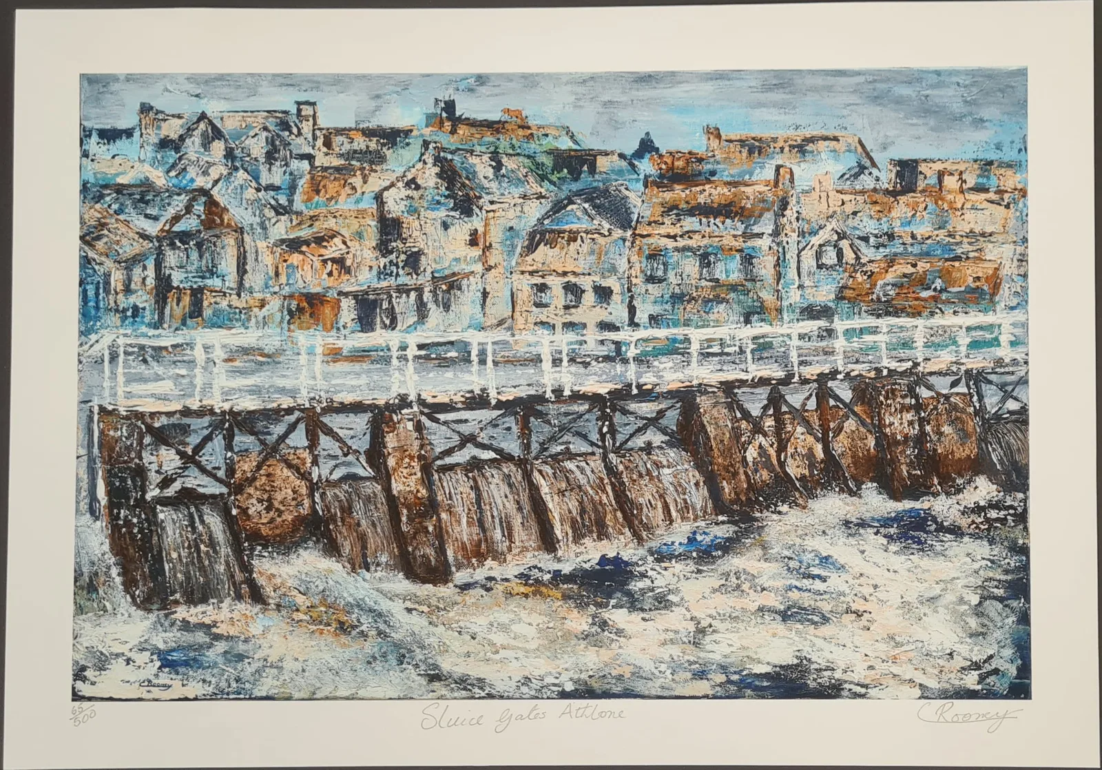 New powerful Sluice Gates Athlone - exciting Giclee print